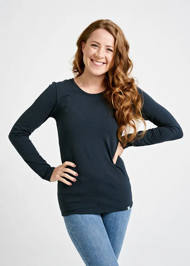 Wijld Maya Langarmshirt Carbon Damen aus Holz anliegend