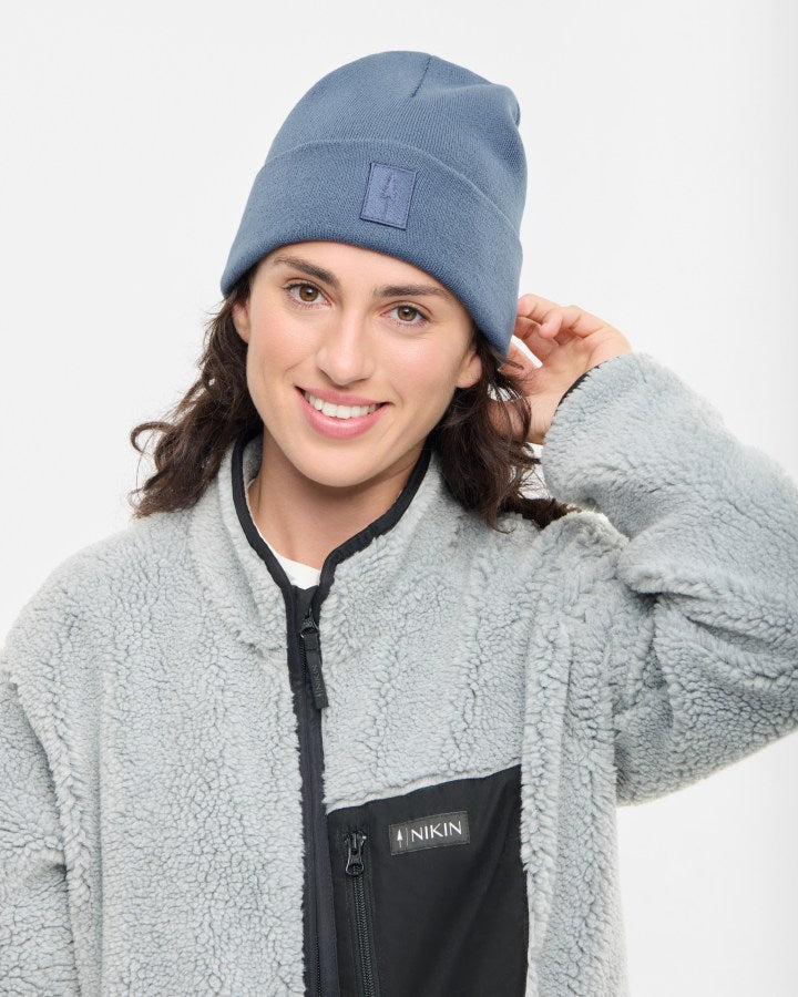 NIKIN Treeanie Classic Patch Beanie Baumwolle Steel Blue