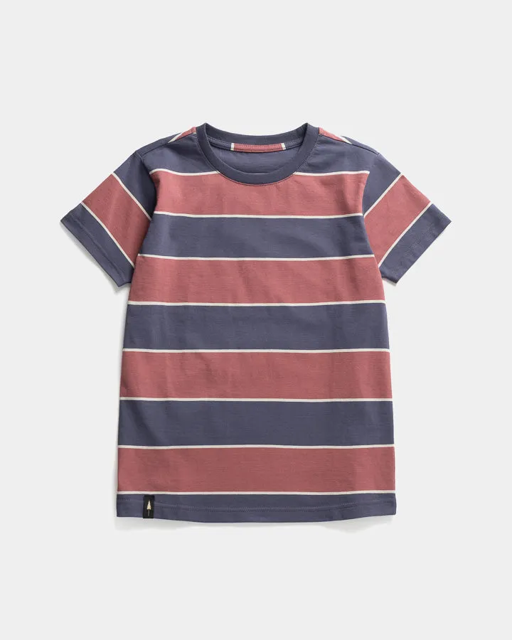 NIKIN TreeShirt Striped Kinder T-Shirt Dark Ink-Blush Bio 122/128