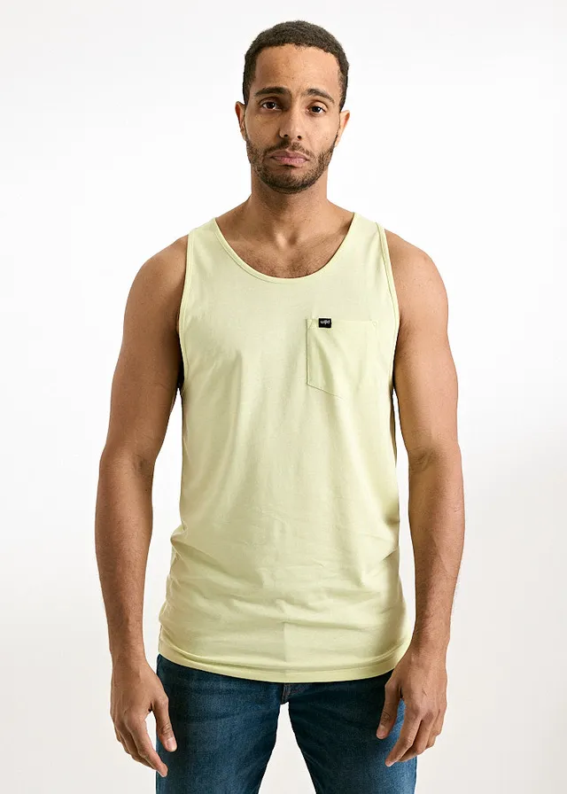 Wijld Tank Top Michel Herren Trägershirt Lime Brusttasche