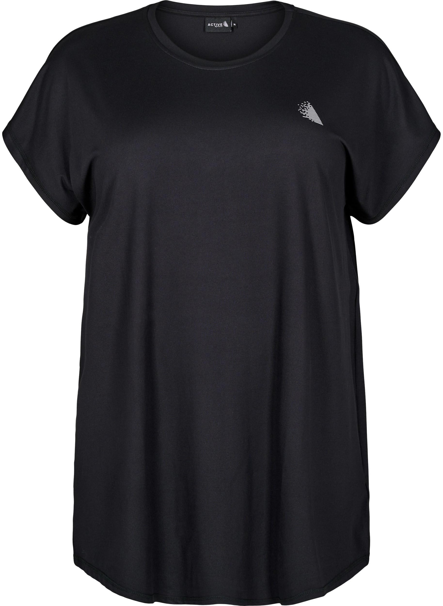 Zizzi Activewear Sport T-Shirt Schwarz Lang Loose Fit