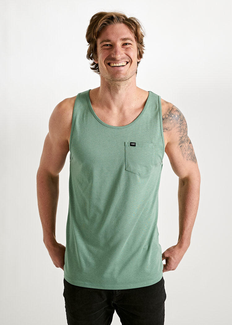 Wijld Tank Top Michel Top Grün Brusttasche Bio