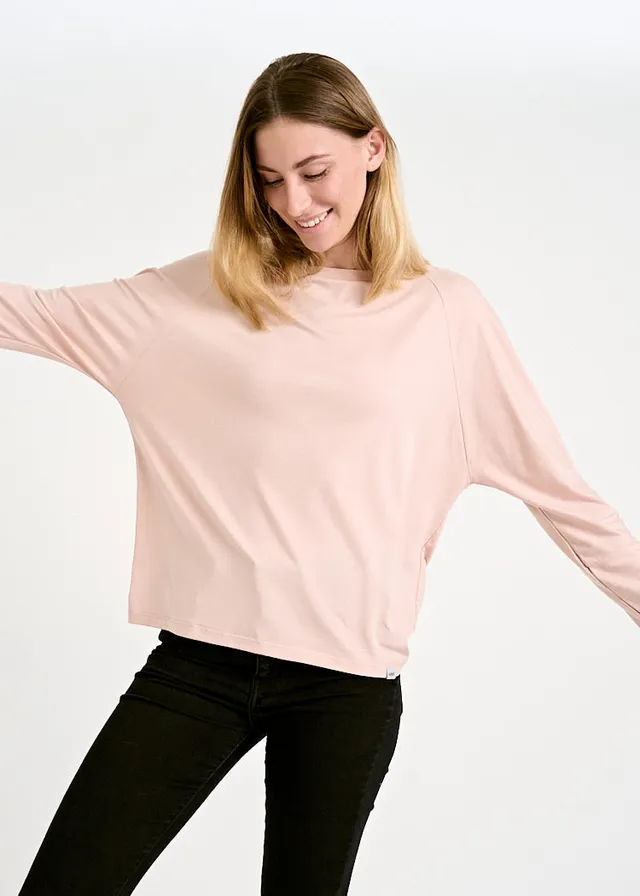 Wijld Alice Langarmshirt Smoked Rose Fledermausärmel