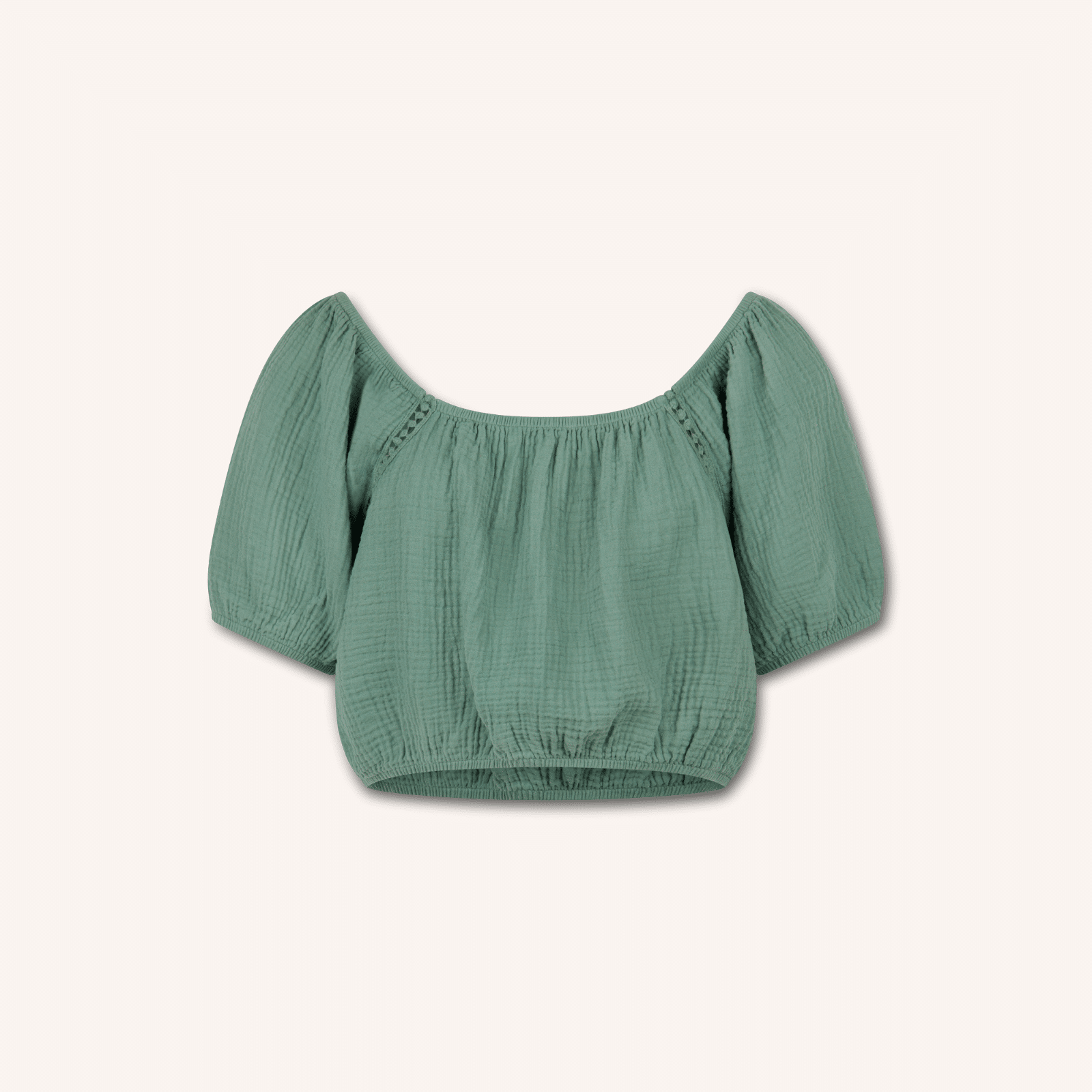 Nordlicht Mailin Musselin Crop Top Damen Rüschen