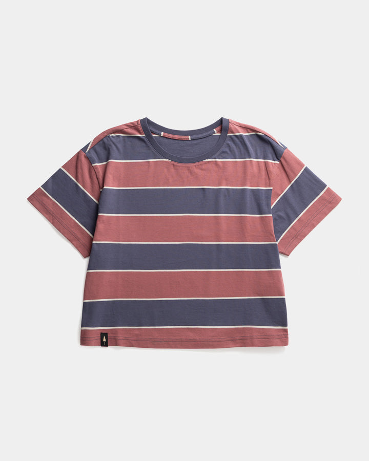 NIKIN TreeShirt Striped T-Shirt Dark Ink-Blush Oversize