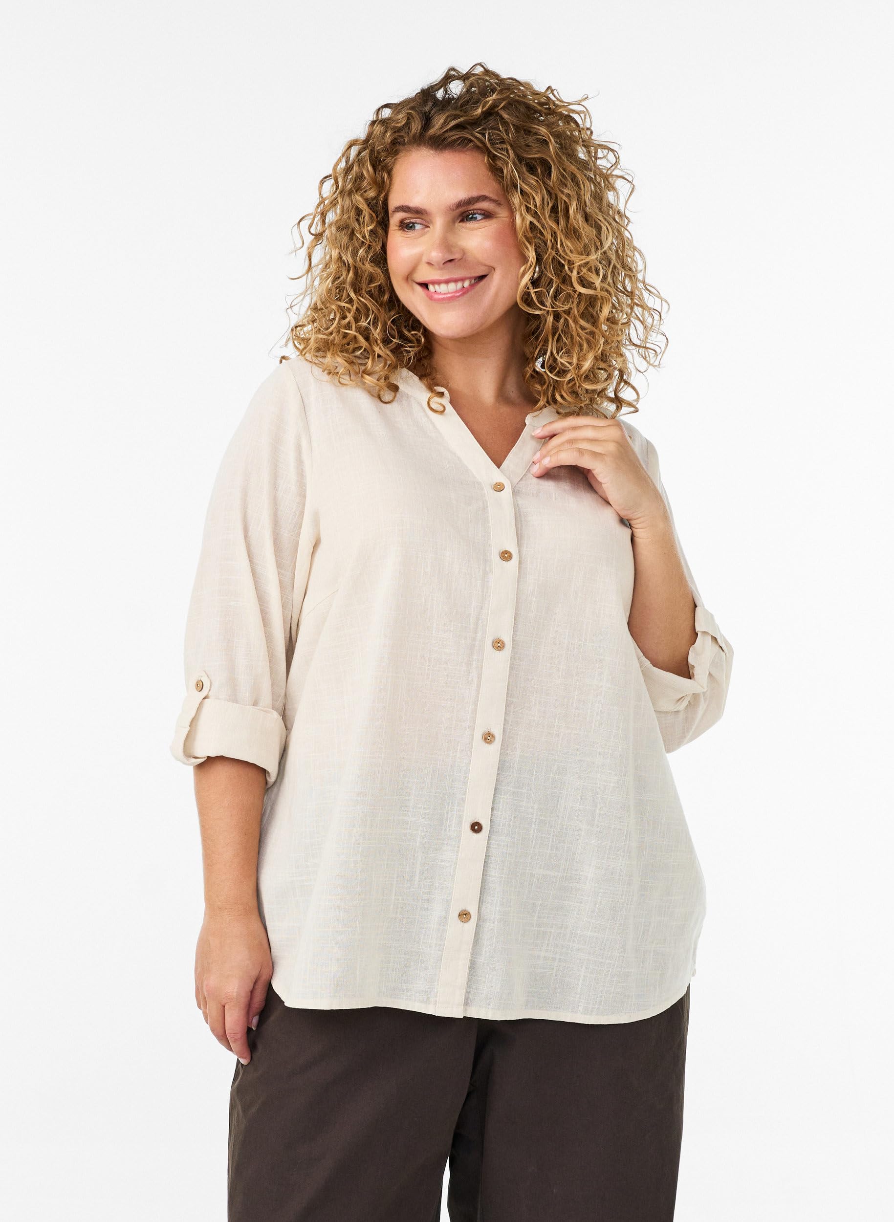 Zizzi Blouses & Shirts Bluse Birch 42-44 Baumwolle