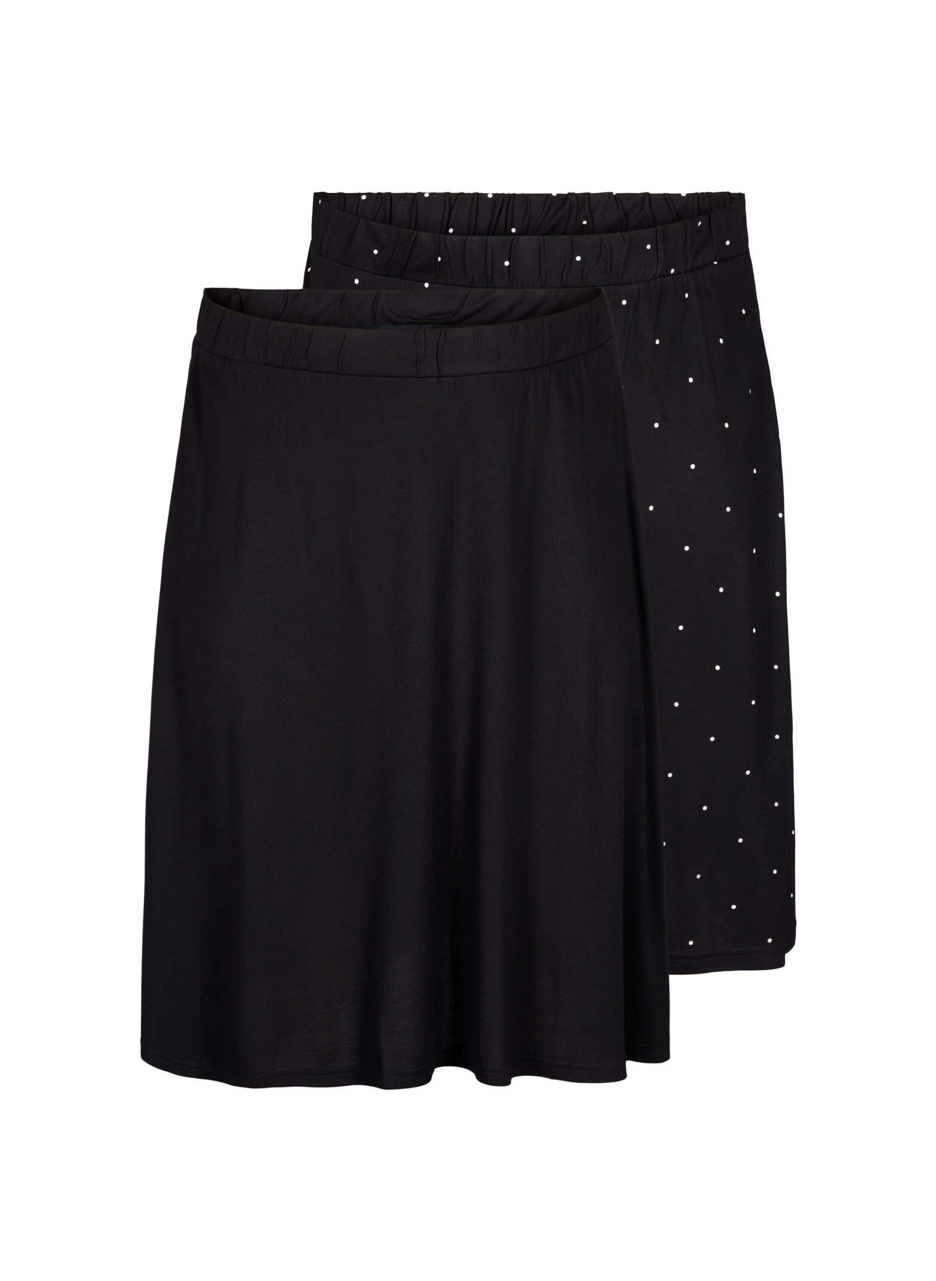 Zizzi Rock Viskose Kurz 2er-Pack A-Linie Gummizug Gr. 42-60