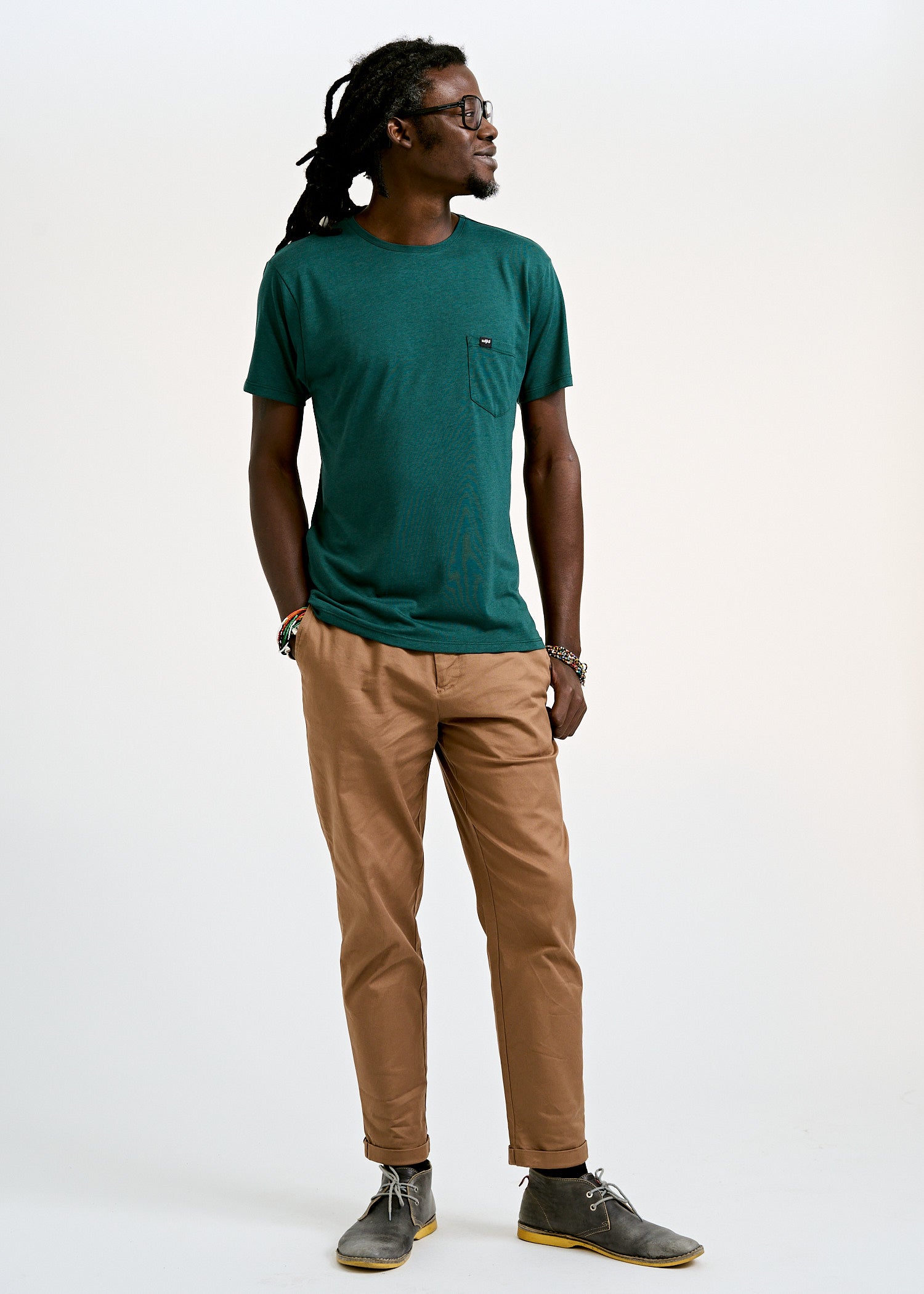 Wijld Alex Pocket Sea Moss T-Shirt Herren Brusttasche