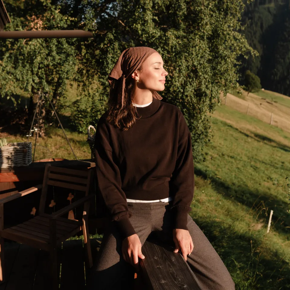 Nordlicht Tarja Feinstrick Pullover Dunkelbraun Bio