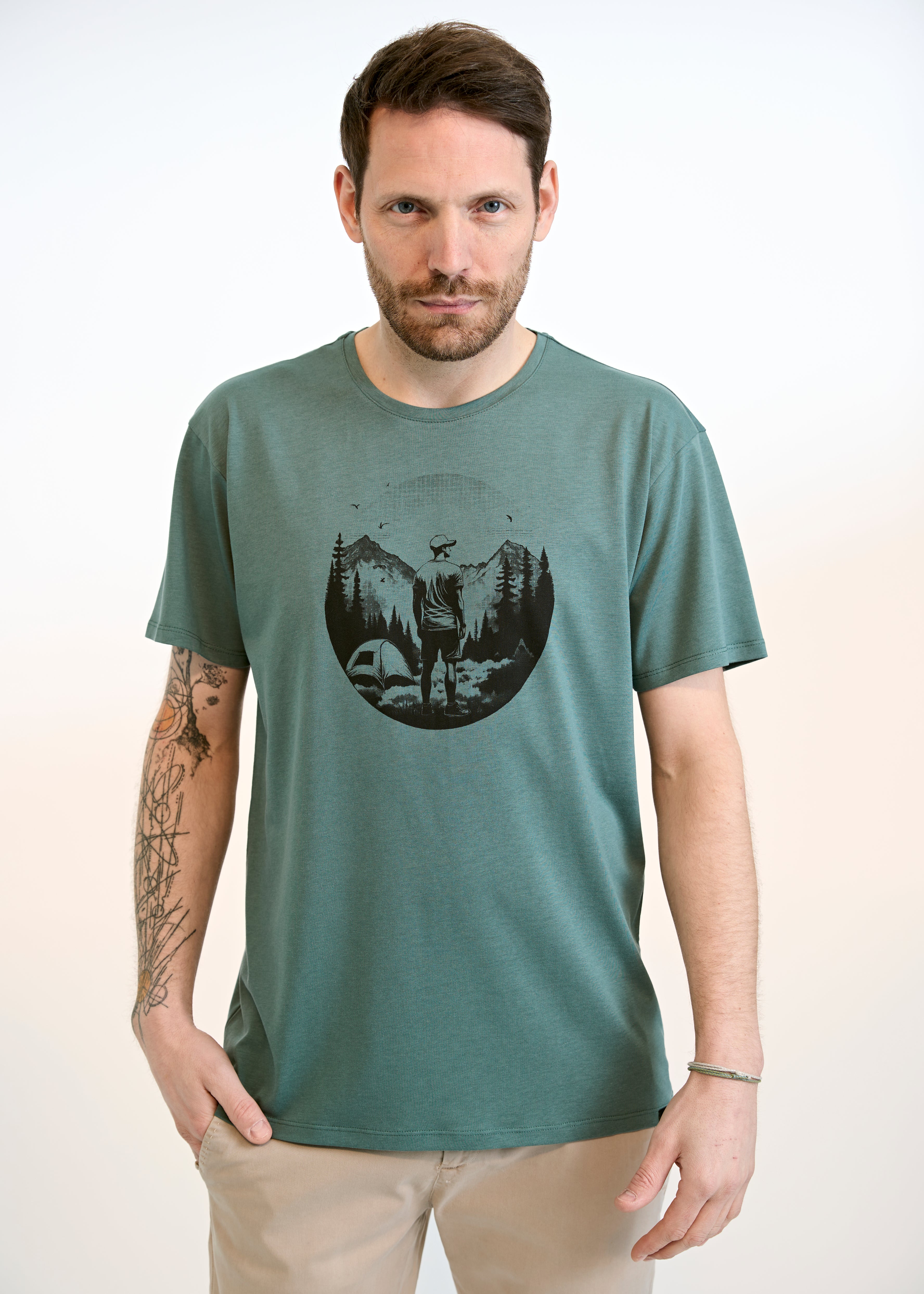 Wijld WoodShirt Timo Herren T-Shirt Camper Print Holz