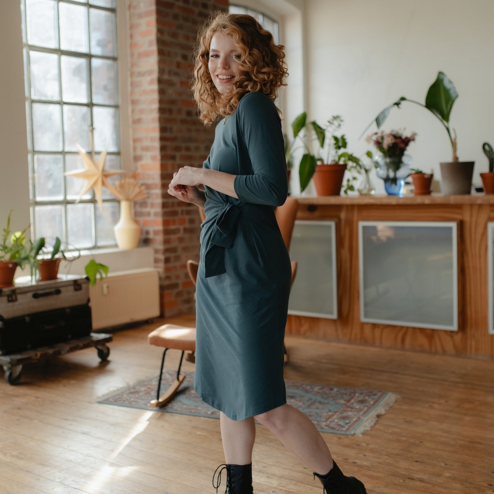 NORDLICHT Kleider Greta Langarm Jerseykleid Bio-Baumwolle