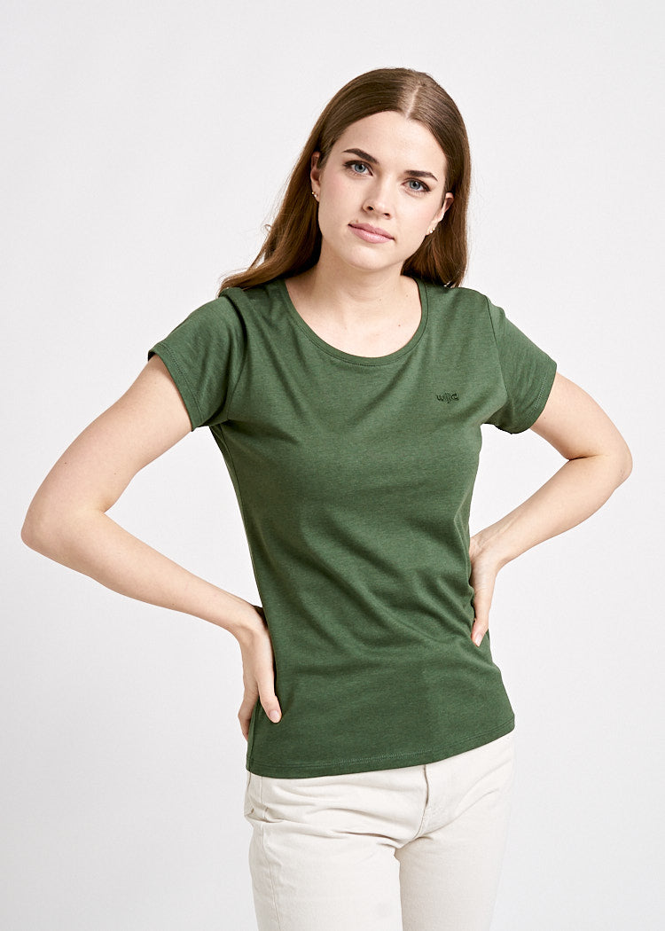 Wijld WoodShirt Sarah Damen T-Shirt Schwarz Holzfaser