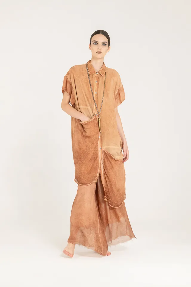 Sanctamuerte Abiti Chemisier Kleid asymmetrisch Viskose