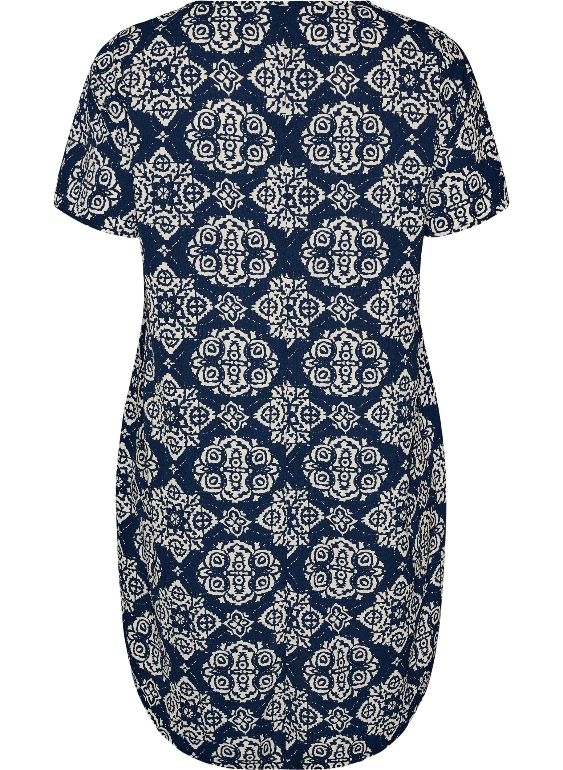 Zizzi Kleid Kurzarm Gr. 50-52 Rundhals High-Low Locker