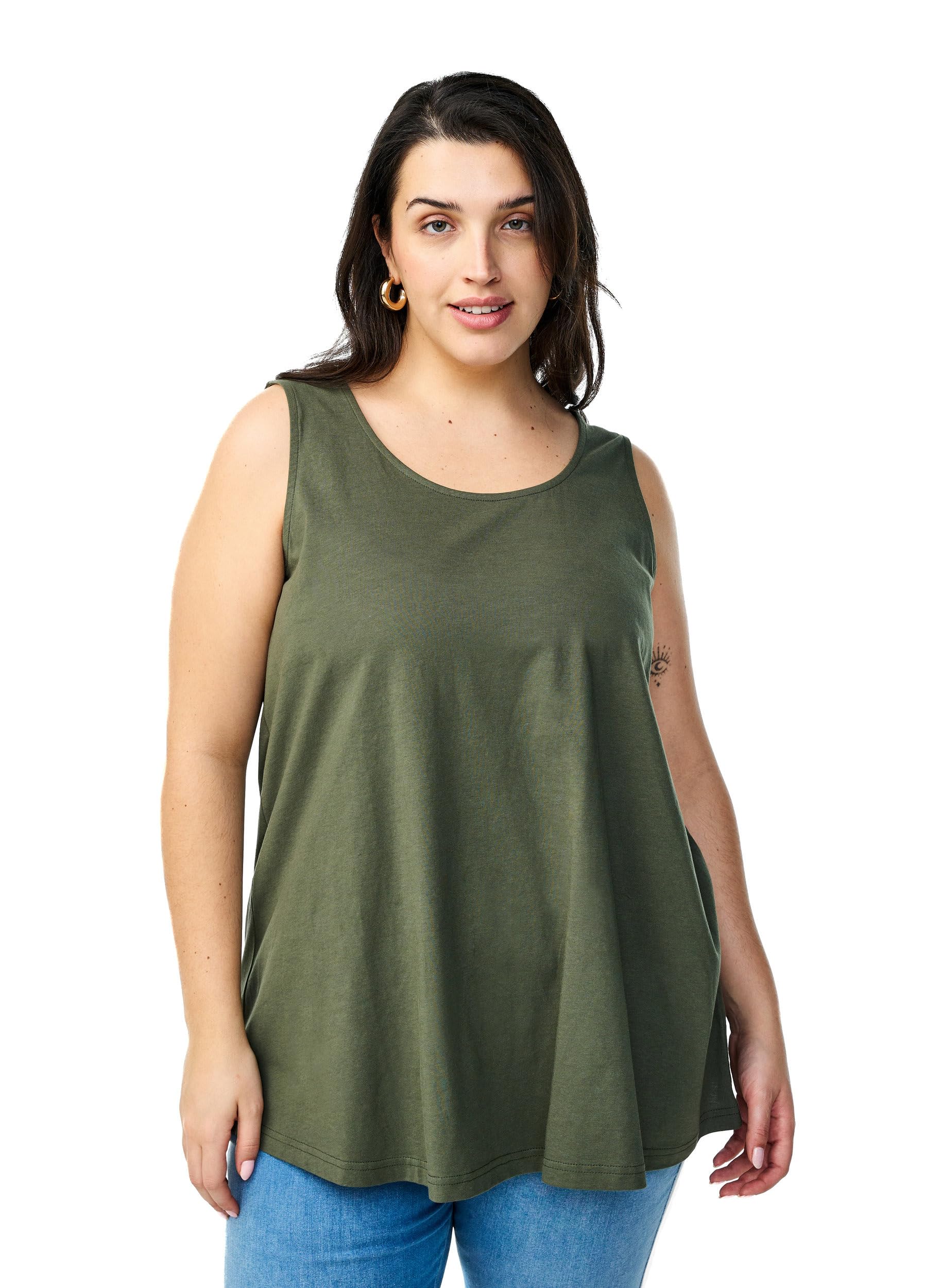 Zizzi T-Shirts Tops Top Thyme Baumwolle A-Linie