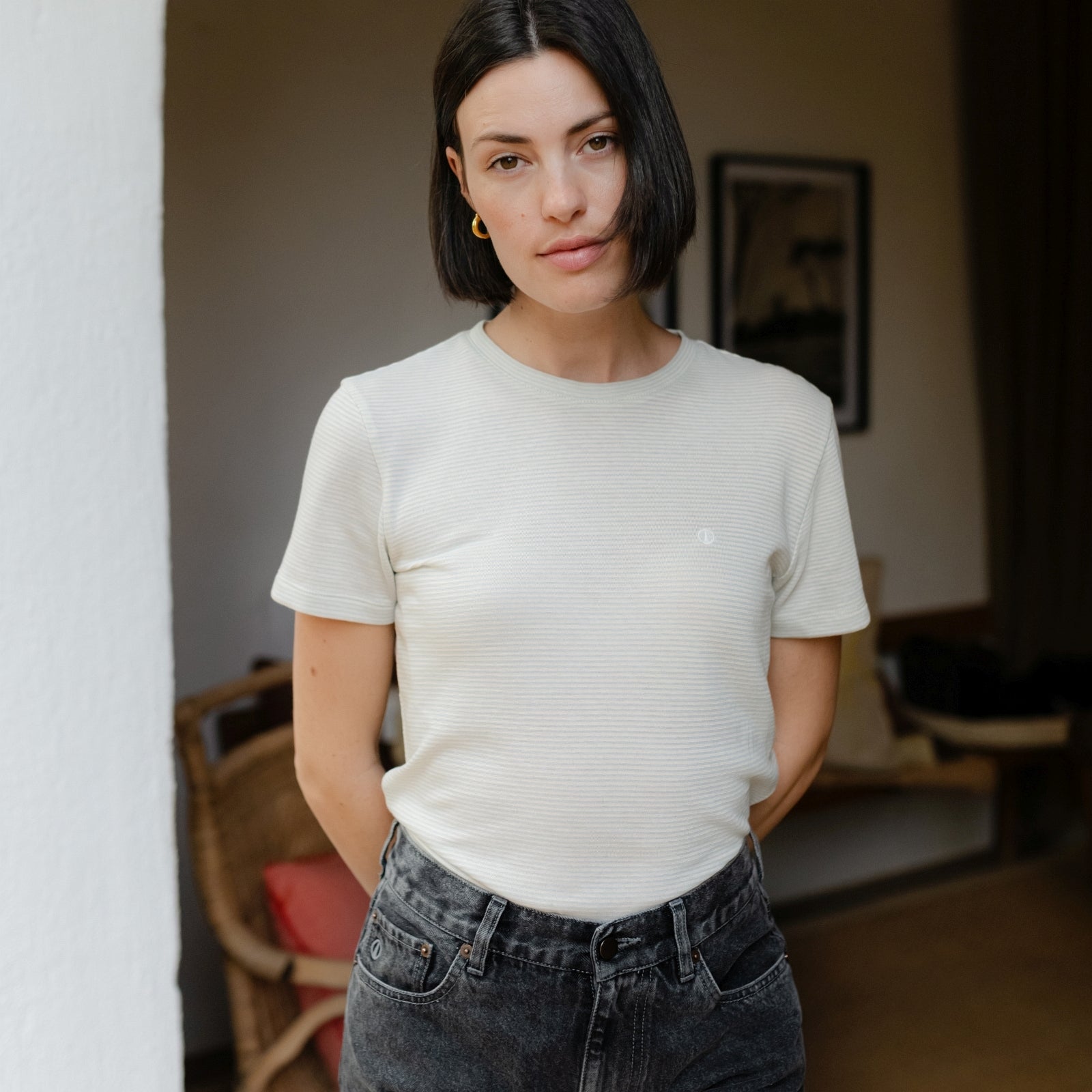 Nordlicht Alva T-Shirt Hellblau gestreift Bio-Baumwolle