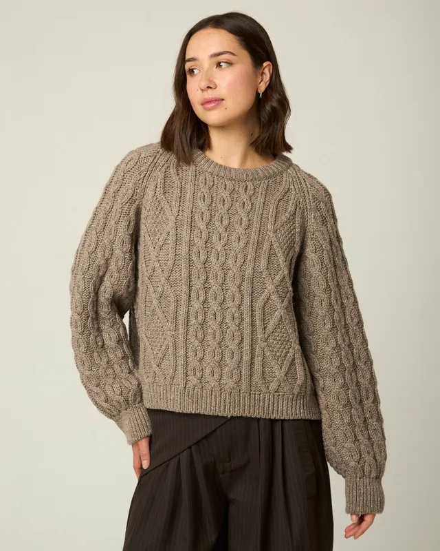 Peregrine Beckett Cable Strickpullover Citron Merino