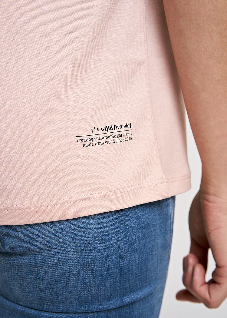 Wijld WoodShirt Elena Damen T-Shirt Rosa Slim