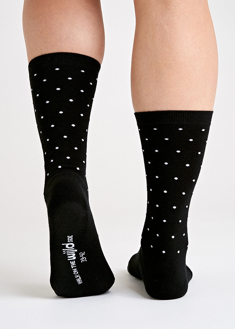 Wijld Woodsocks Punkte Socken Schwarz Lyocell Gr. 43-46