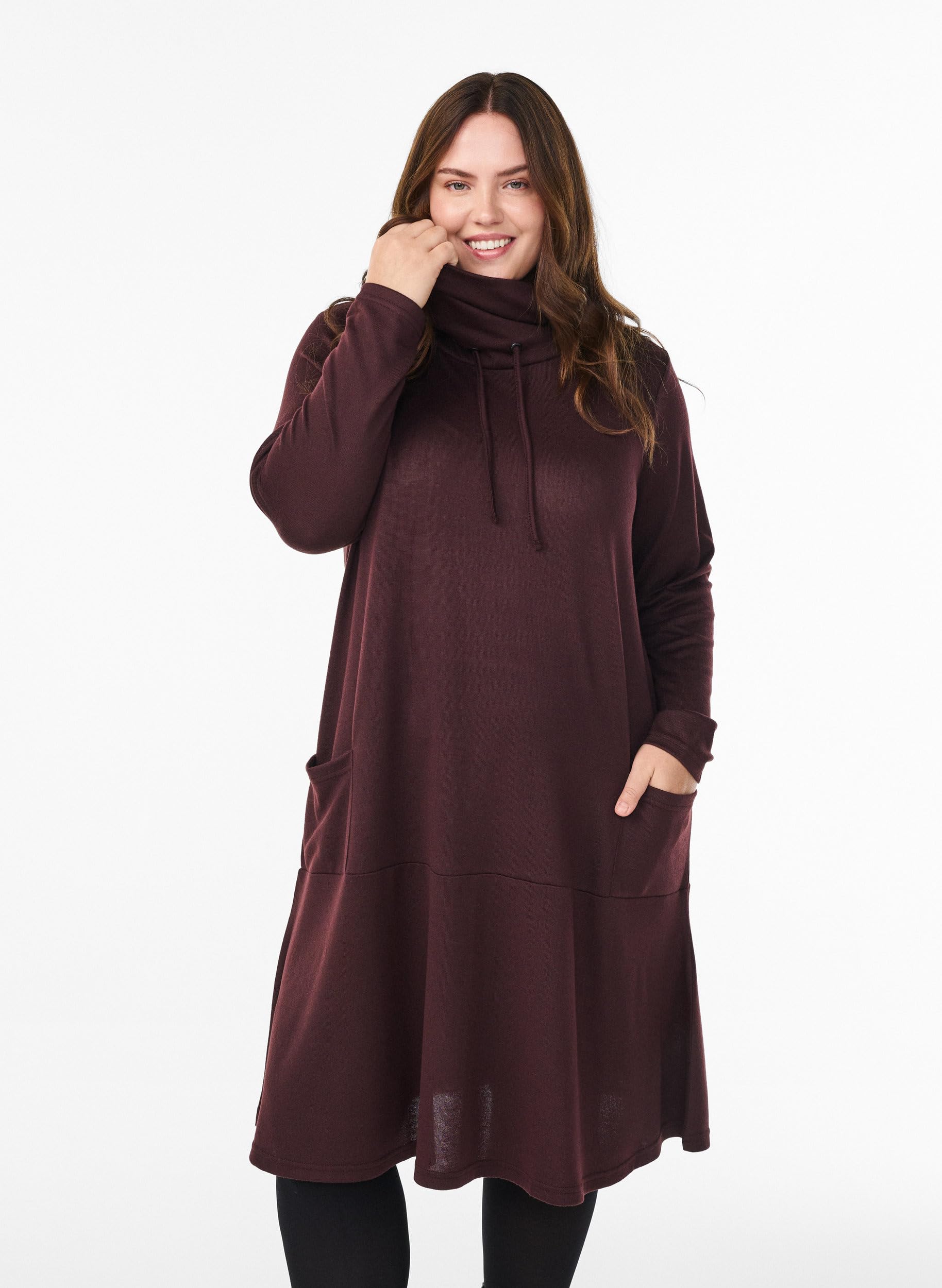 Zizzi Kleid Jersey Langarm A-Linie Große Größen 42-44