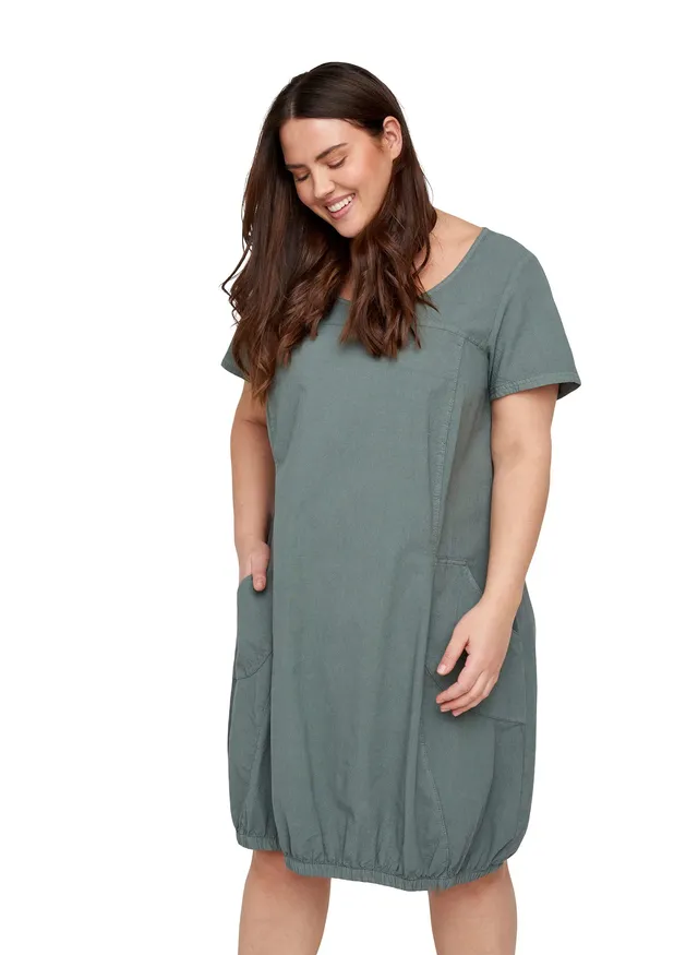 ZIZZI Dresses Baumwollkleid Kurzarm 50-52 Schwarz Baumwolle