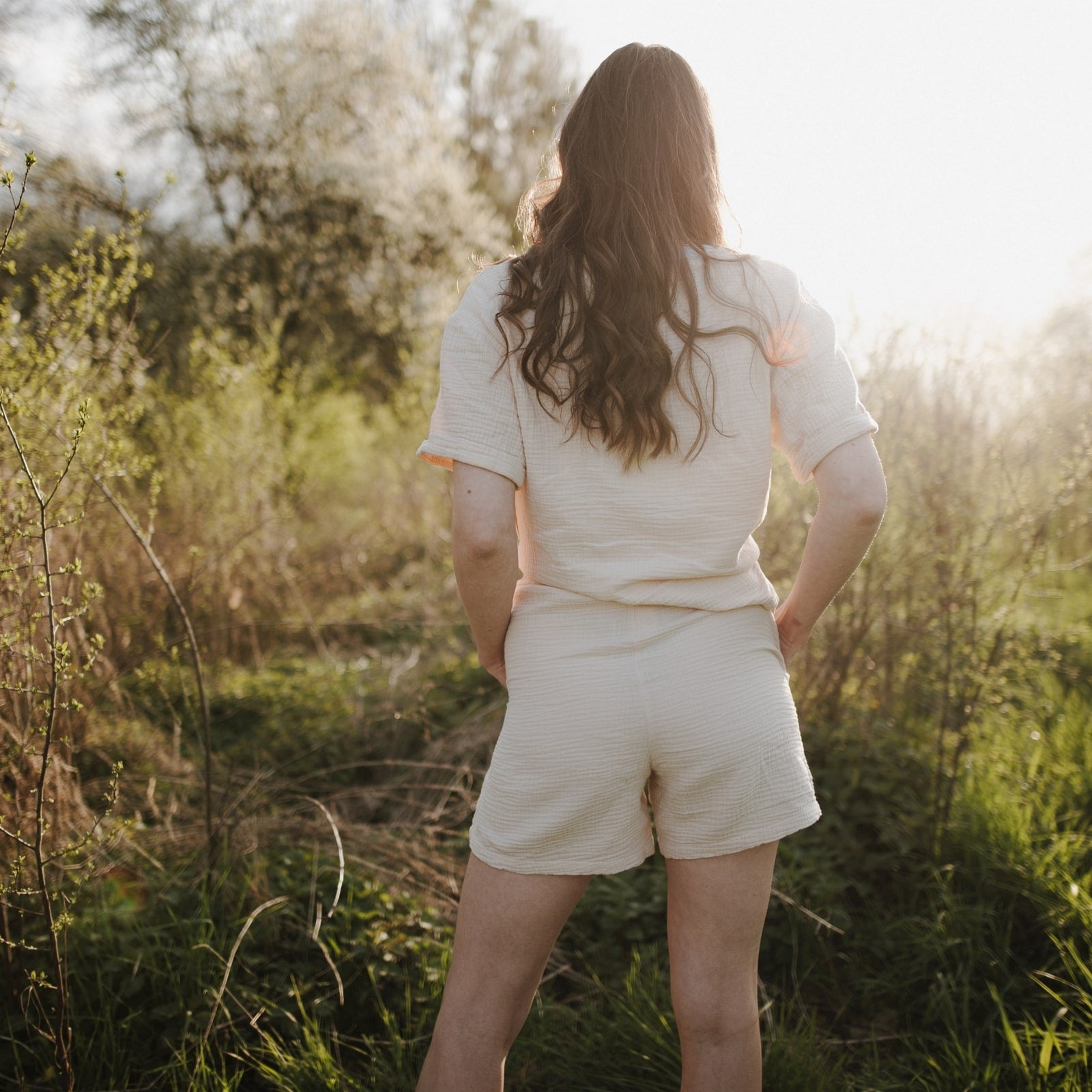 NORDLICHT Leja Musselin Shorts Natur Damen