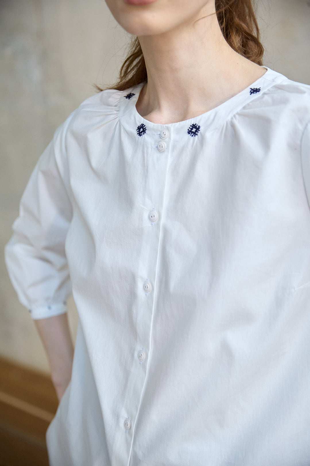 Christiane Strobel Oberteile VIOLA Bluse Bio-Baumwolle Stick