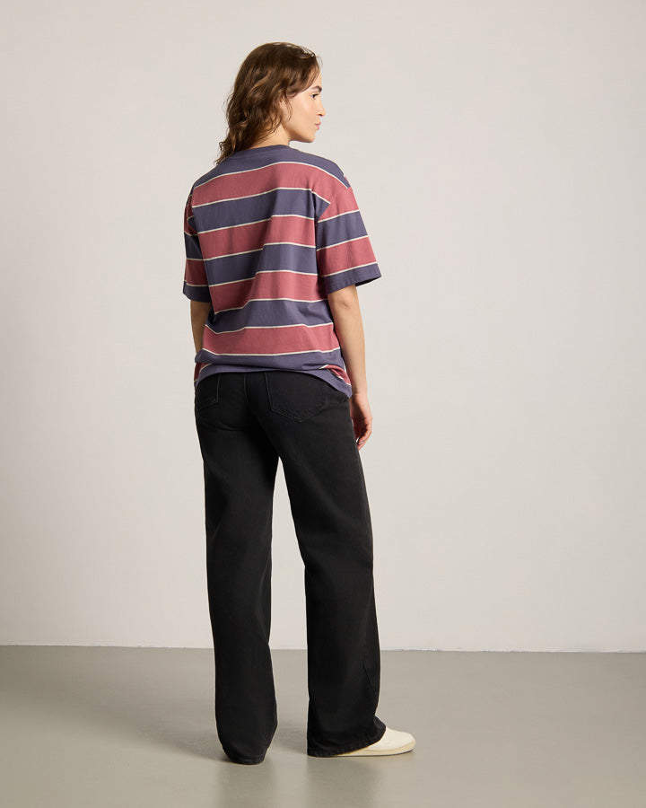 NIKIN TreeShirt Striped T-Shirt Dark Ink-Blush Oversize