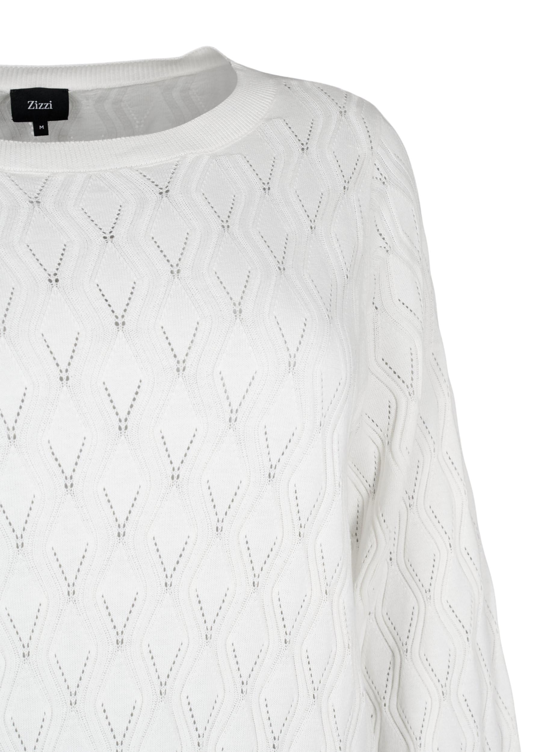 Zizzi Strickpullover Bio-Baumwolle Lochmuster Große Gr.