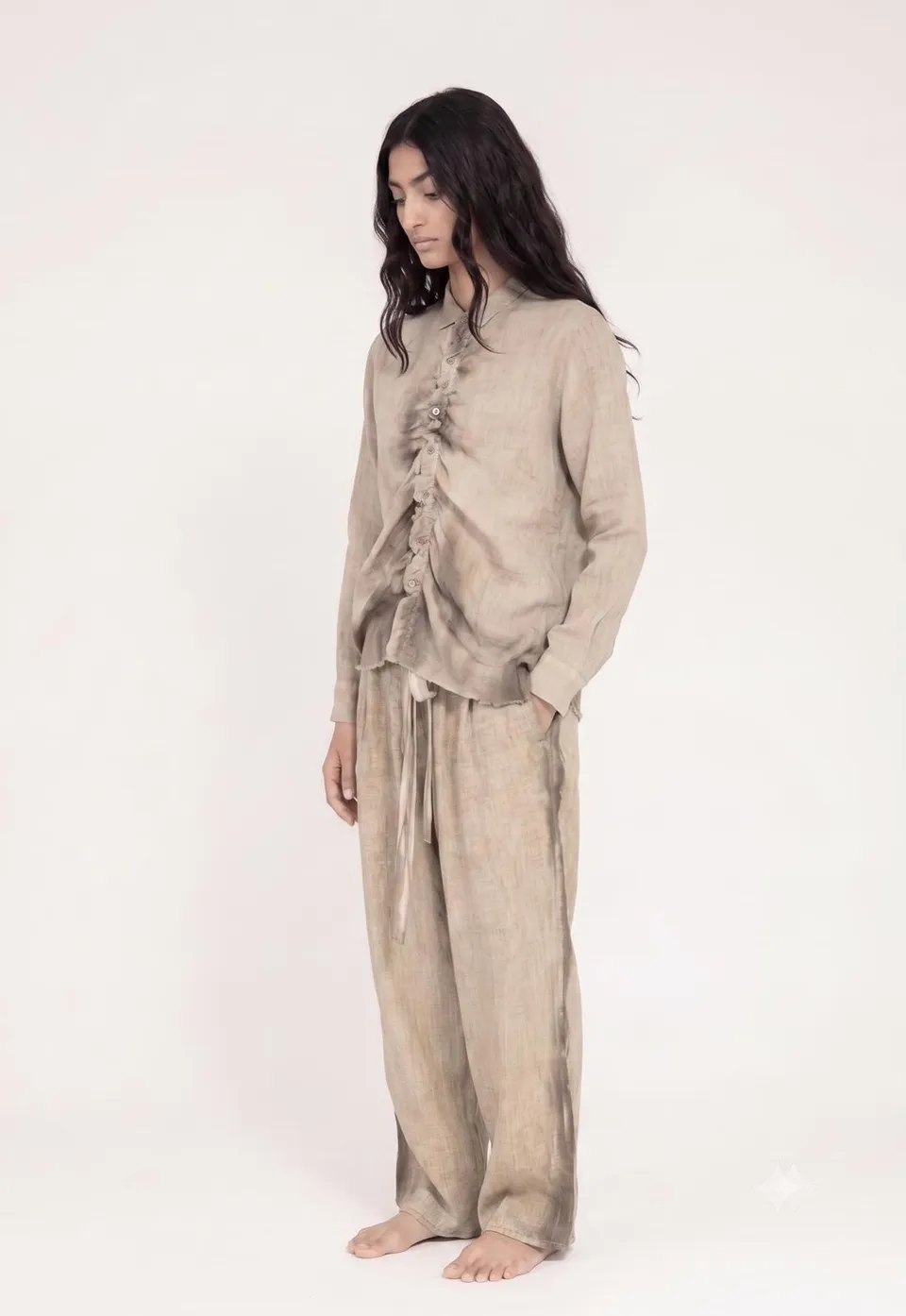 Sanctamuerte Camicie Semi Over Bluse Degrade Kragen