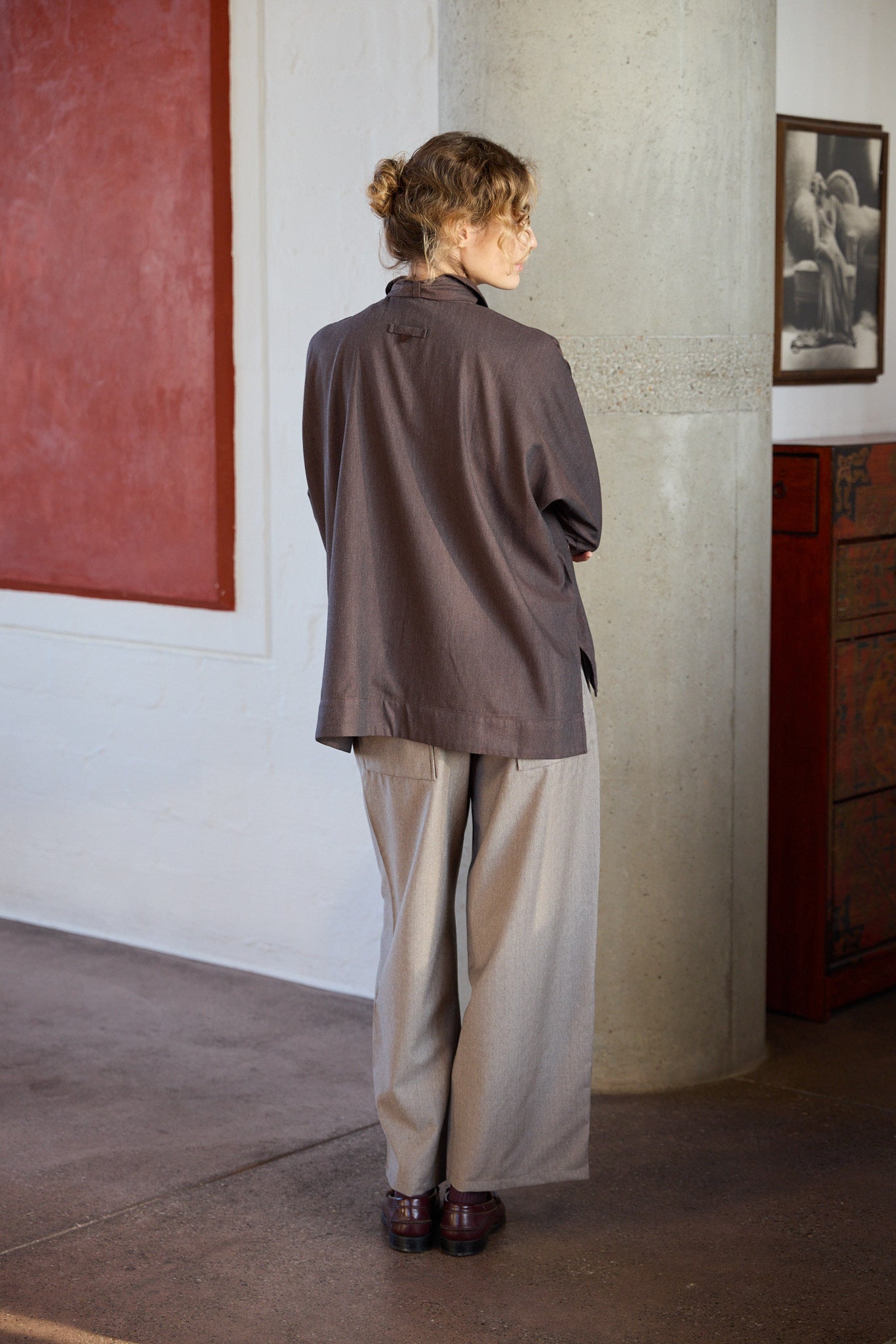 Christiane Strobel CLAIRE Bundfaltenhose Wolle Beige Gr. S