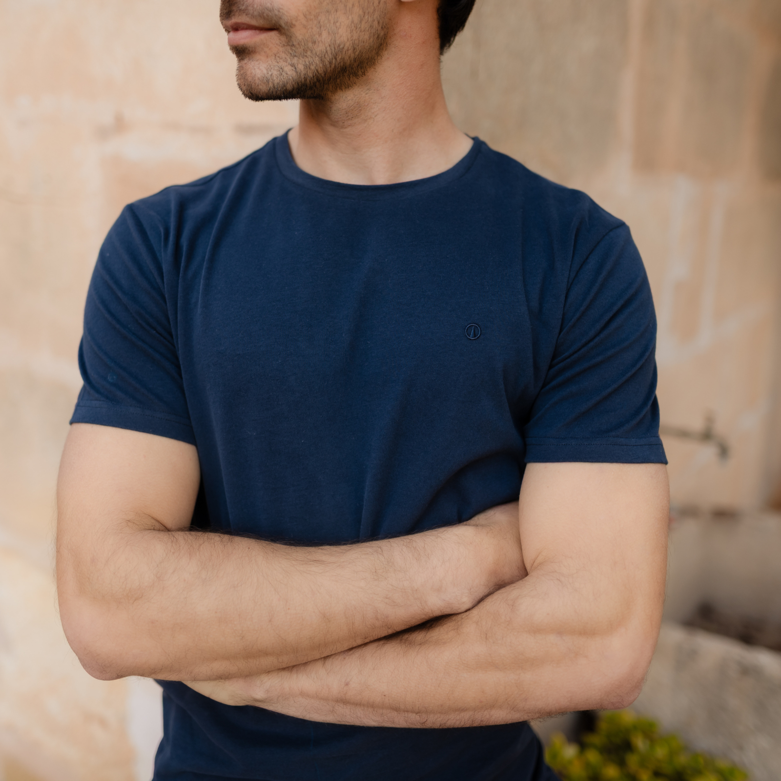 NORDLICHT Finn T-Shirt Herren Blau Stickerei