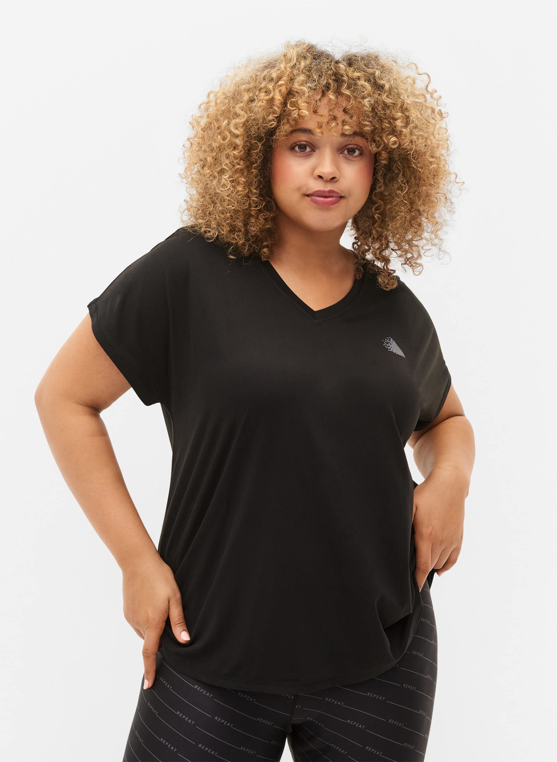 Zizzi Active T-Shirt Kurzarm Schwarz Große Größen