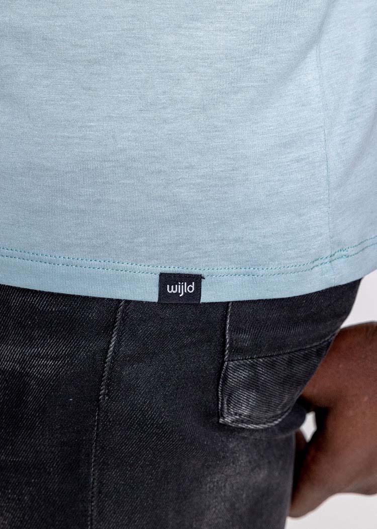 Wijld Alex WoodShirt Misty Blue Herren T-Shirt Basic Holz