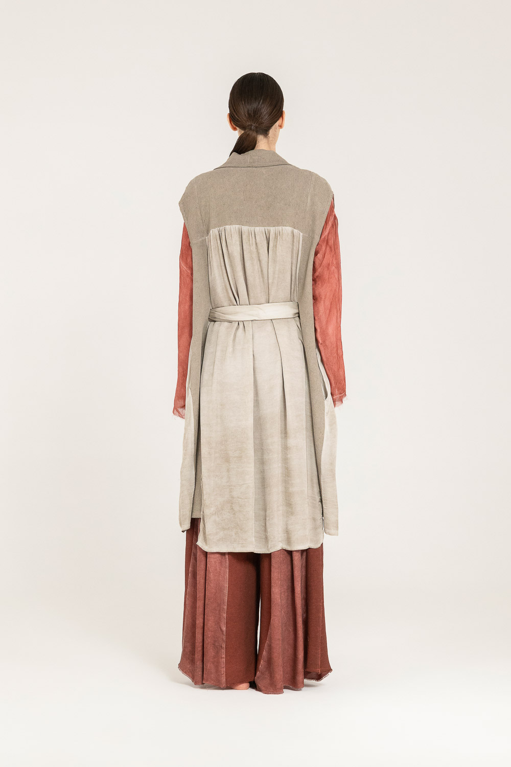 Sanctamuerte Capispalla Gilet Weste lang Baumwolle asymmetrisch