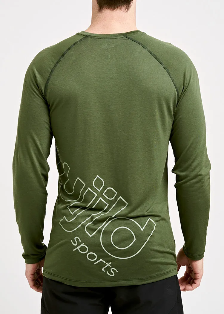 Wijld Longsleeves Sport Langarmshirt Herren Olive Lyocell