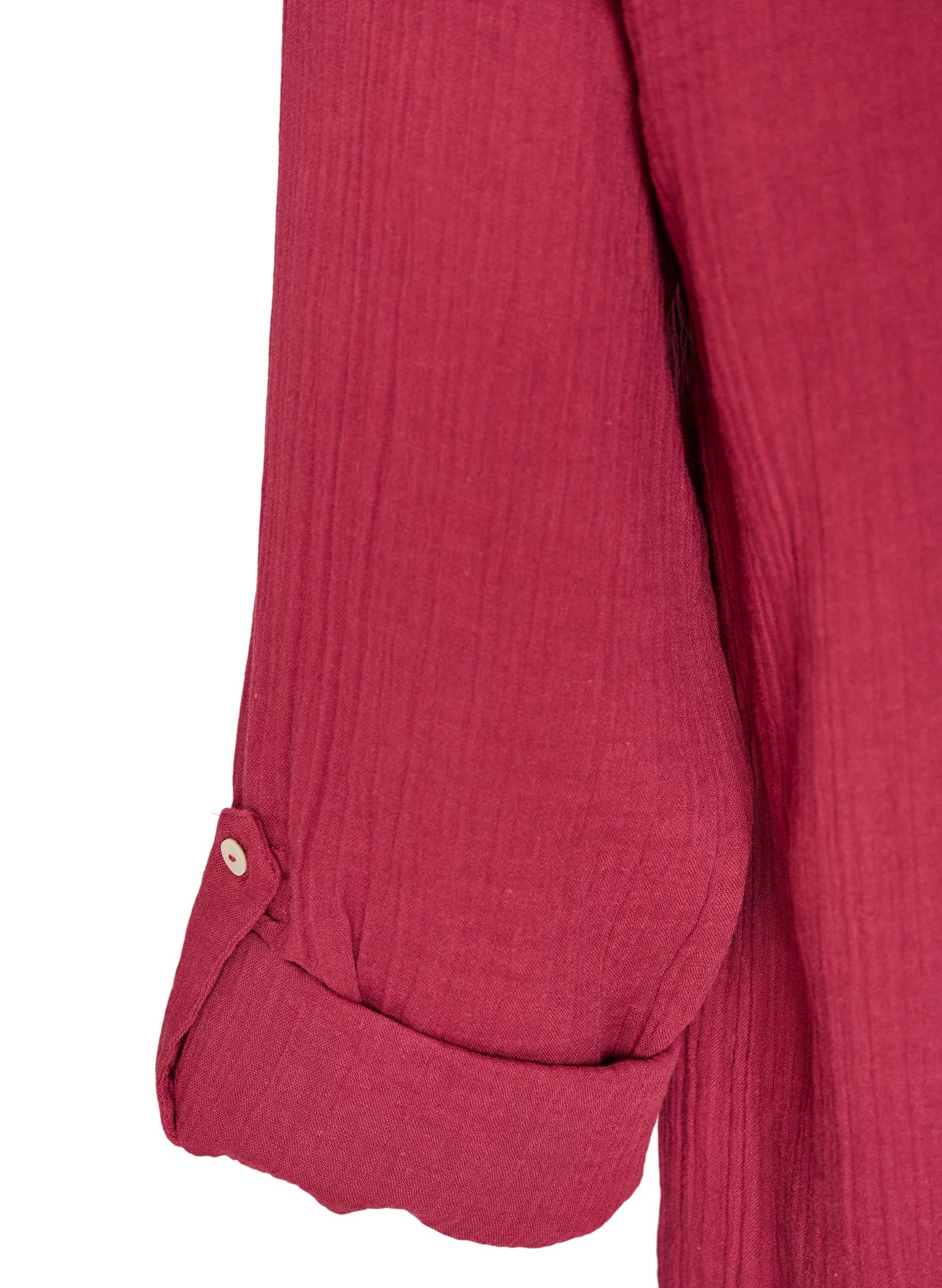 Zizzi Musselinbluse Damen Rhododendron Lochstickerei Gr.50-52