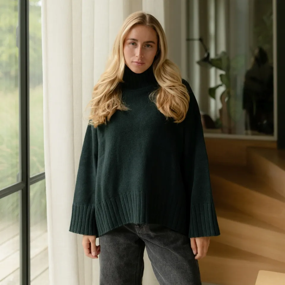 NORDLICHT Mina Wollpullover Damen Rollkragen Recyclingwolle