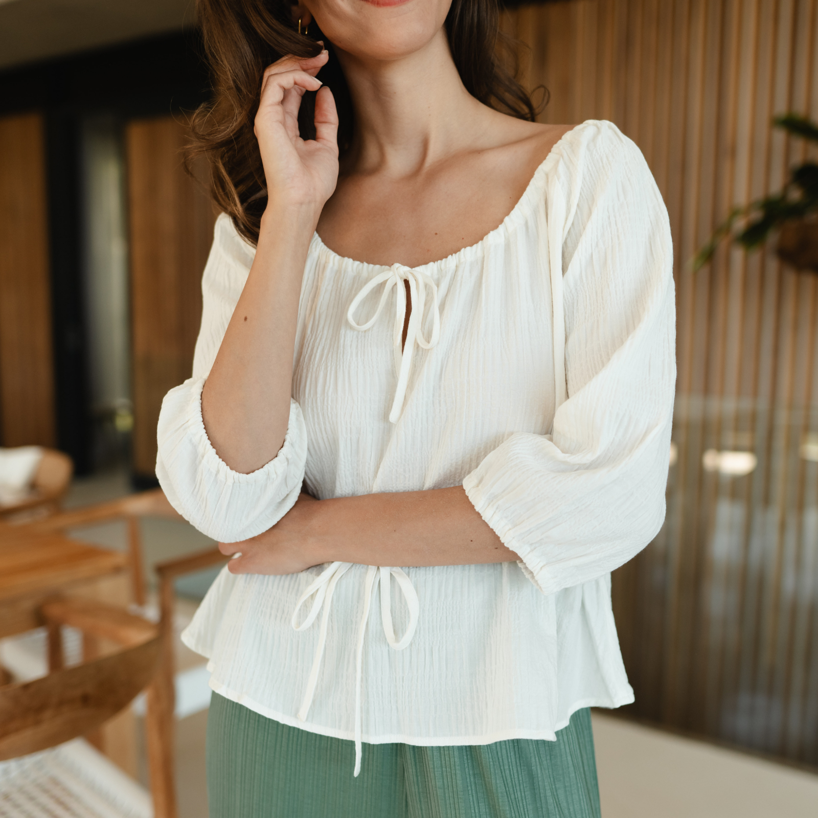 NORDLICHT Soni Bluse Weiss Bio-Baumwolle
