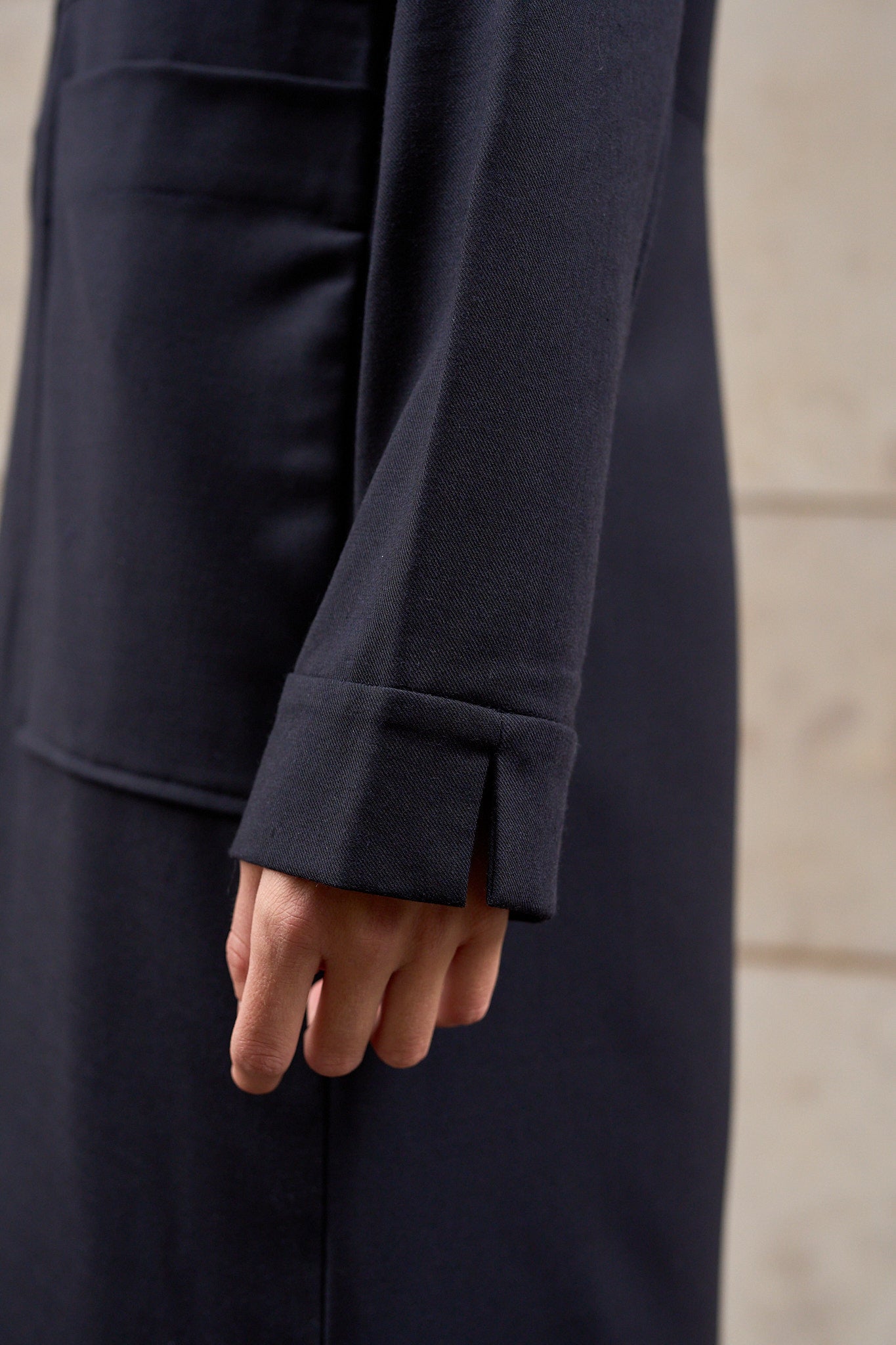 Christiane Strobel JOSIE Hemdblusenkleid Blau Wollmischung Größe S