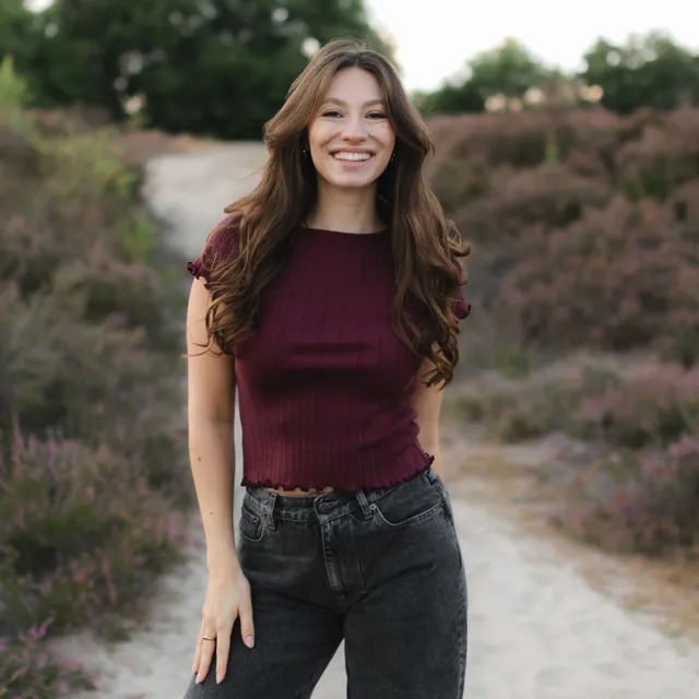 NORDLICHT Maja T-Shirt Cherry Langarm Bio-Baumwolle