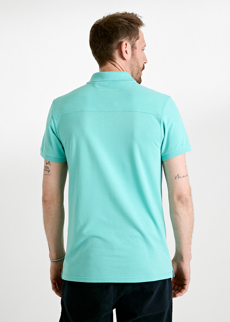 Wijld Paul Herren Polo-Shirt Pool Blue Regular Lyocell-Bio
