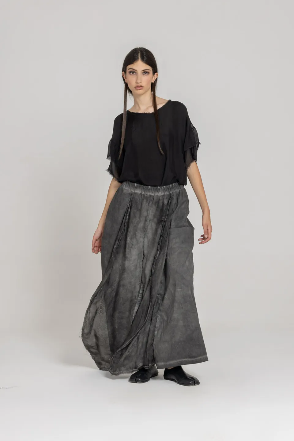 Sanctamuerte Pantaloni Palazzo Hose Viskose-Seide