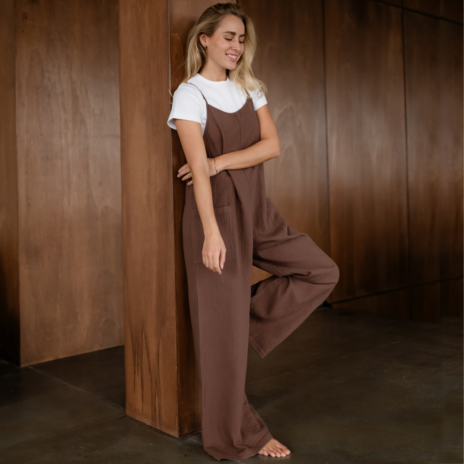 NORDLICHT Jumpsuits Bente Musselin Jumpsuit Braun M