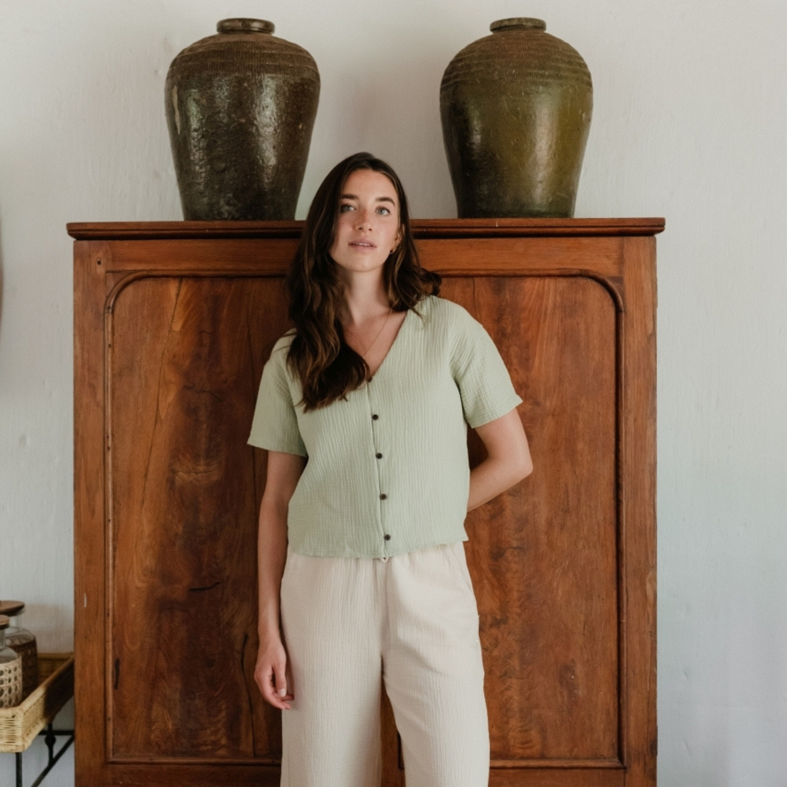 NORDLICHT Freja Musselin Shirt Kurzarm Bio-Baumwolle