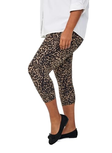 Zizzi 3/4 Leggings 2-Pack Schwarz Leo große Größen Damen