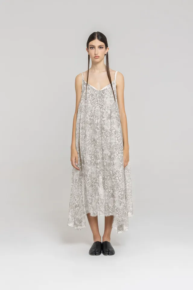 Sanctamuerte Abito Lungo Kleid Barock Viskose-Seide