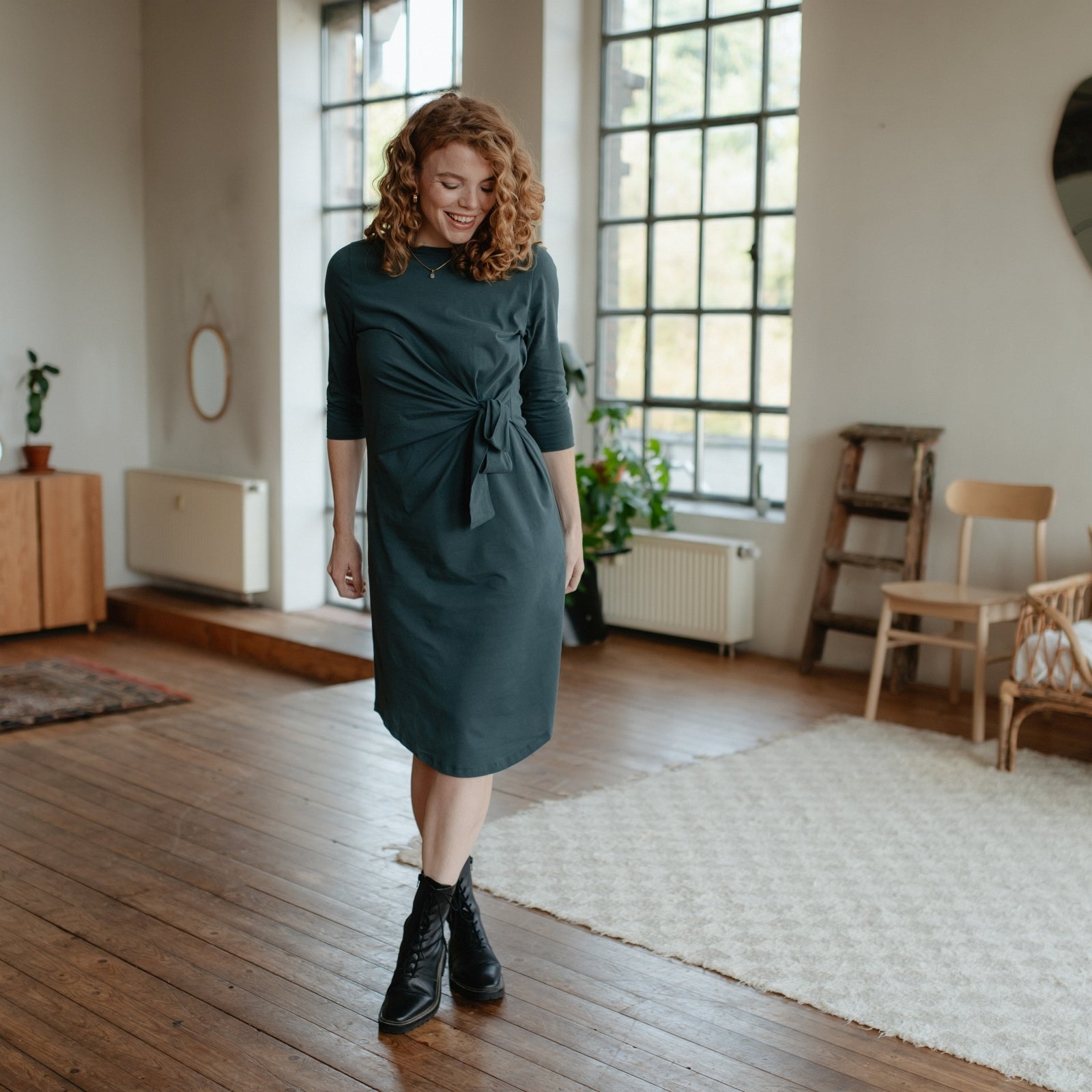 NORDLICHT Kleider Greta Langarm Jerseykleid Bio-Baumwolle