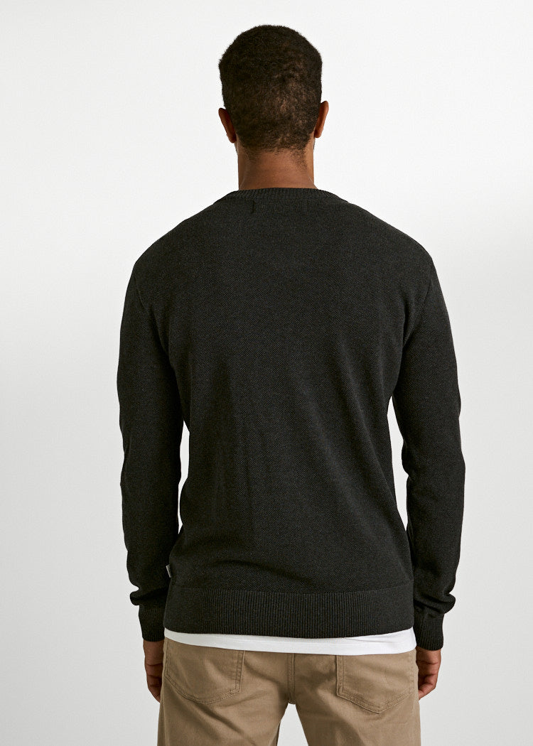Wijld Strickpullover Felix Herren Anthrazit V-Ausschnitt