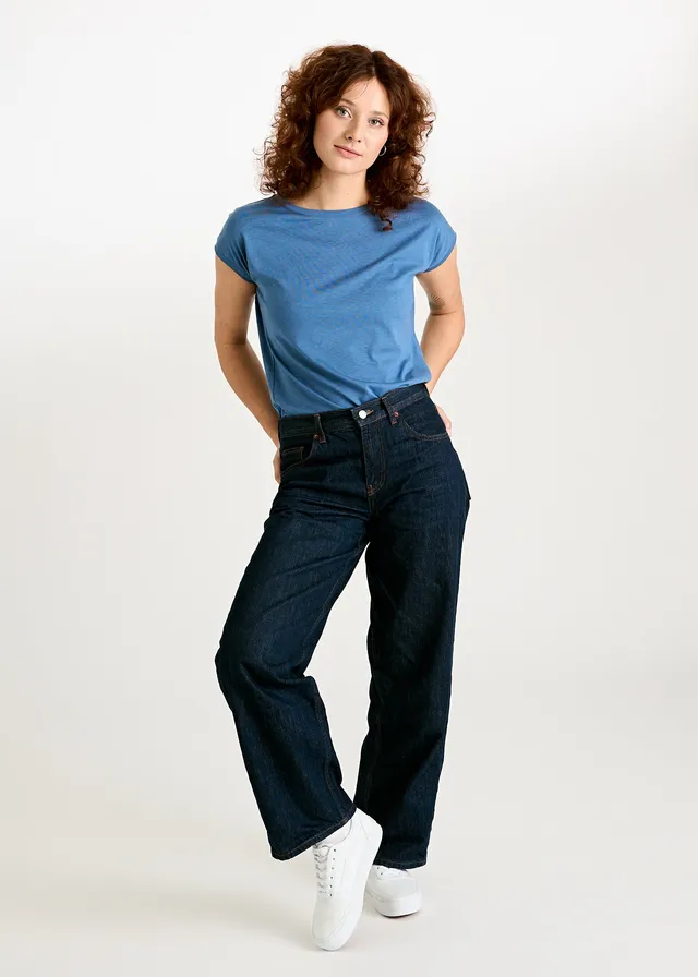 Wijld Elena Bijout Blue Damen T-Shirt lockerer Schnitt